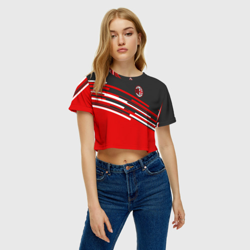 Женская футболка Crop-top 3D AC Milan - фото 3