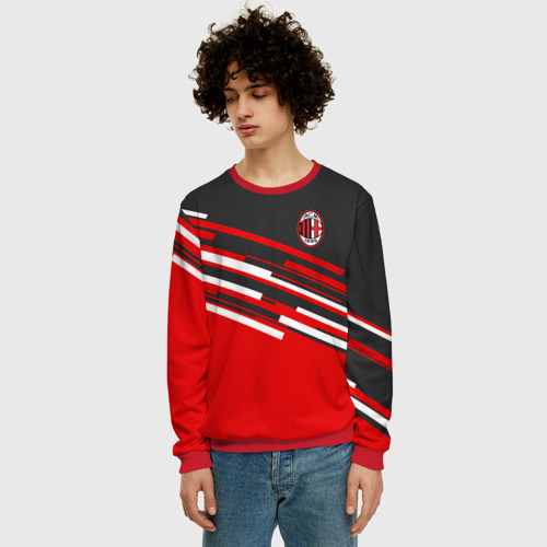Мужской свитшот 3D AC Milan, цвет красный - фото 3
