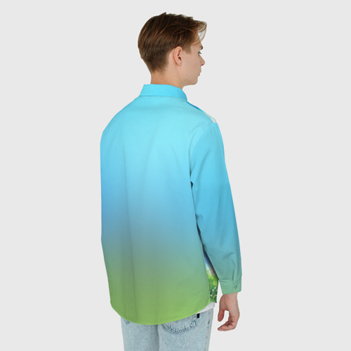 Мужская рубашка oversize 3D Link, цвет белый - фото 4