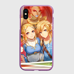 Чехол для iPhone XS Max матовый Линк и Зельда