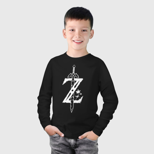 Детский лонгслив хлопок Z, цвет черный - фото 3
