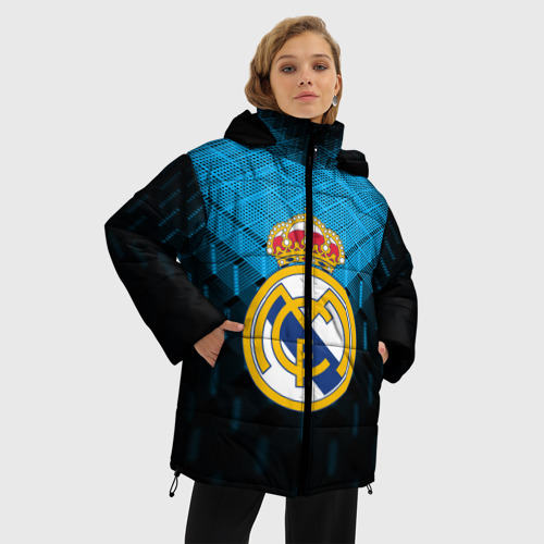 Женская зимняя куртка Oversize Реал Мадрид Real Madrid, цвет черный - фото 3