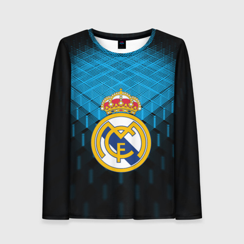 Женский лонгслив 3D с принтом Real Madrid 2018 Original, вид спереди #2