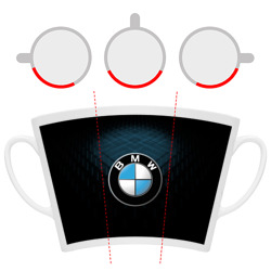 Кружка с принтом BMW blue line БМВ для любого человека, вид спереди №6. Цвет основы: белый