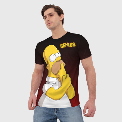 Мужская футболка 3D Homer GENIUS - фото 3