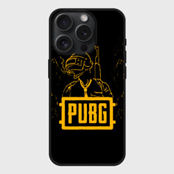 Чехол силиконовый для Apple iPhone 15 Pro матовый PUBG ПАБГ
