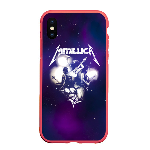 Чехол для iPhone XS Max матовый Metallica, цвет красный