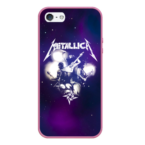 Чехол для iPhone 5/5S матовый Metallica, цвет малиновый