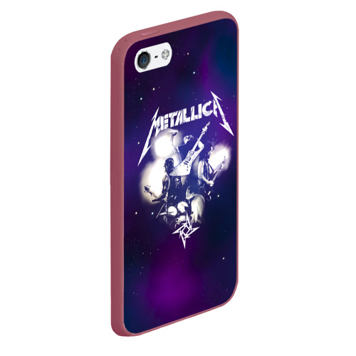 Чехол для iPhone 5/5S матовый Metallica, цвет малиновый - фото 3
