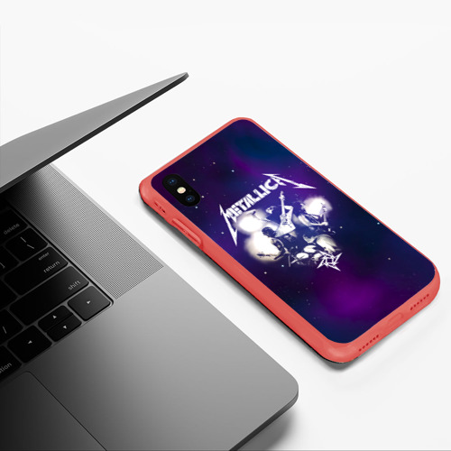 Чехол для iPhone XS Max матовый Metallica, цвет красный - фото 5