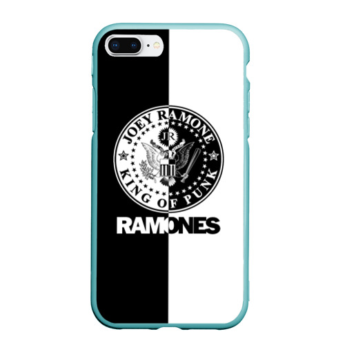 Чехол для iPhone 7Plus/8 Plus матовый Ramones, цвет мятный