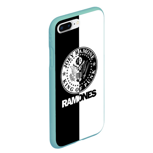 Чехол для iPhone 7Plus/8 Plus матовый Ramones, цвет мятный - фото 3