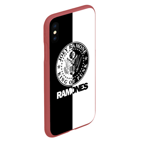 Чехол для iPhone XS Max матовый Ramones, цвет красный - фото 3