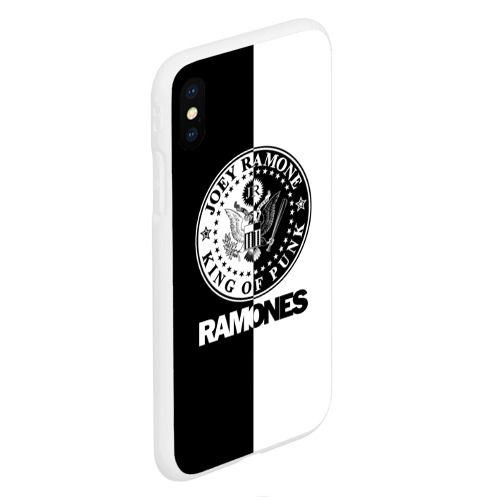 Чехол для iPhone XS Max матовый Ramones, цвет белый - фото 3