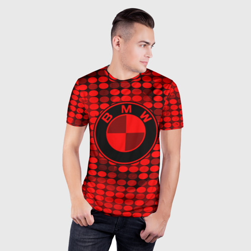 Мужская футболка 3D Slim bmw sport collection red style - фото 3