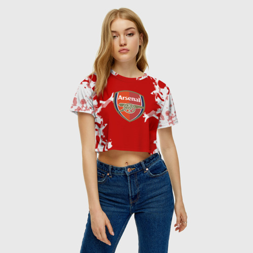 Женская футболка Crop-top 3D Arsenal original, цвет 3D печать - фото 3