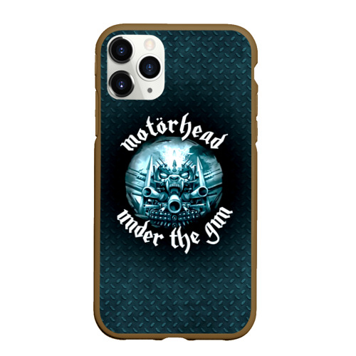 Чехол для iPhone 11 Pro Max матовый Motrhead, under the gun, цвет коричневый