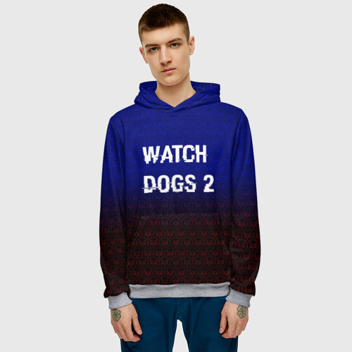 Мужская толстовка 3D Watch Dogs 2  Hacked GAME, цвет меланж - фото 3