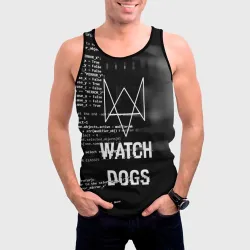 Мужская майка 3D Wath dogs 2 Хакер - фото 2