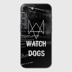 Чехол для iPhone 15 силиконовый с защитой камеры Wath dogs 2 Хакер