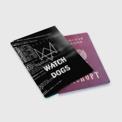Обложка для паспорта матовая кожа Wath dogs 2 Хакер - фото 2