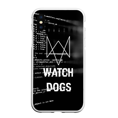 Чехол для iPhone XS Max матовый Wath dogs 2 Хакер, цвет белый