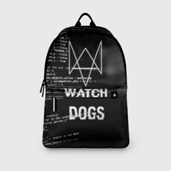 Рюкзак с принтом Wath dogs 2 Хакер для любого человека, вид спереди №3. Цвет основы: белый