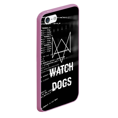 Чехол для iPhone 5/5S матовый Wath dogs 2 Хакер, цвет розовый - фото 3