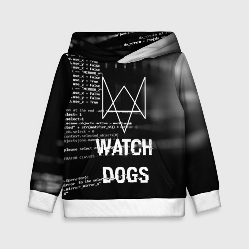 Детская толстовка 3D Wath dogs 2 Хакер, цвет белый