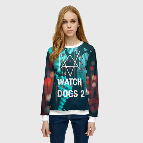 Женский свитшот 3D Watch Dogs 2 NETWORK HACK, цвет 3D печать - фото 3