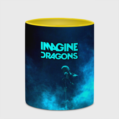 Кружка с полной запечаткой Imagine Dragons, цвет белый + желтый - фото 4