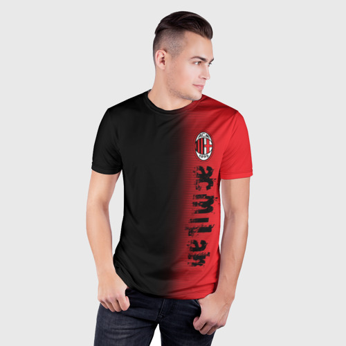 Мужская футболка 3D Slim AC MILAN, цвет 3D печать - фото 3