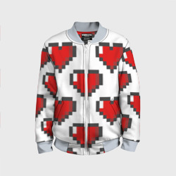 Детский бомбер 3D Пиксельные сердечки