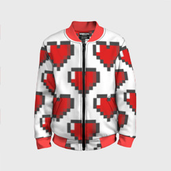 Детский бомбер 3D Пиксельные сердечки