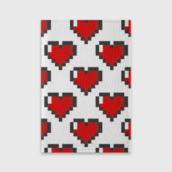 Обложка для паспорта матовая кожа Пиксельные сердечки