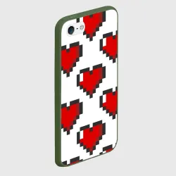 Чехол для iPhone 5/5S матовый Пиксельные сердечки - фото 2