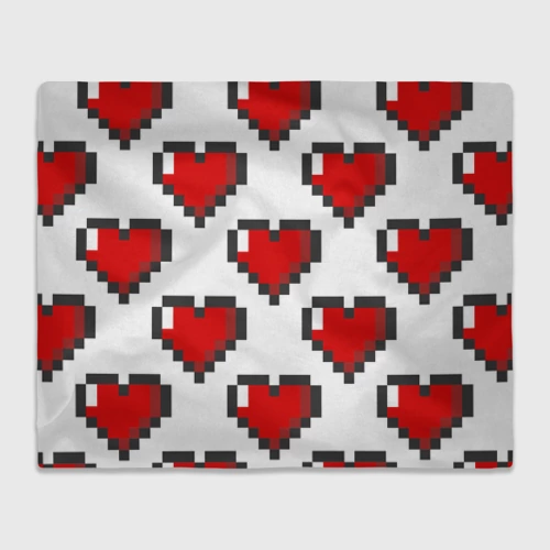 Плед 3D Пиксельные сердечки