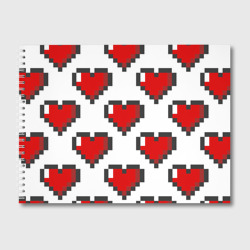 Альбом для рисования Пиксельные сердечки