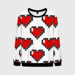 Мужской свитшот 3D Пиксельные сердечки