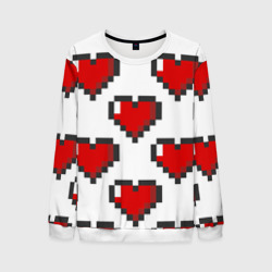 Мужской свитшот 3D Пиксельные сердечки