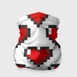 Бандана-труба 3D Пиксельные сердечки