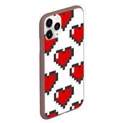Чехол для iPhone 11 Pro Max матовый Пиксельные сердечки - фото 2