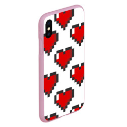 Чехол для iPhone XS Max матовый Пиксельные сердечки - фото 2