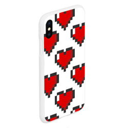 Чехол для iPhone XS Max матовый Пиксельные сердечки - фото 2