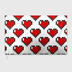 Флаг 3D Пиксельные сердечки