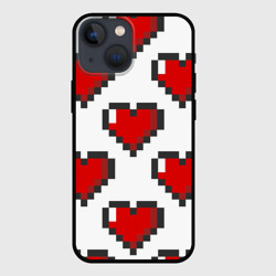 Чехол для iPhone 13 mini Пиксельные сердечки