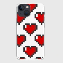 Чехол для iPhone 13 mini Пиксельные сердечки