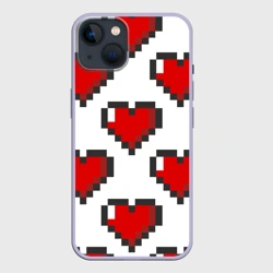Чехол для iPhone 14 Пиксельные сердечки