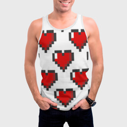 Мужская майка 3D Пиксельные сердечки - фото 2