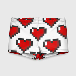Детские купальные плавки 3D Пиксельные сердечки